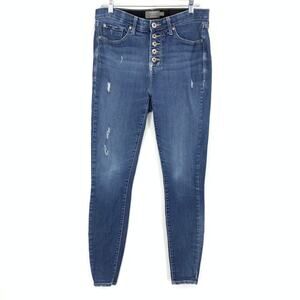 Torrid Blue Skinny Jeans with Button Fly